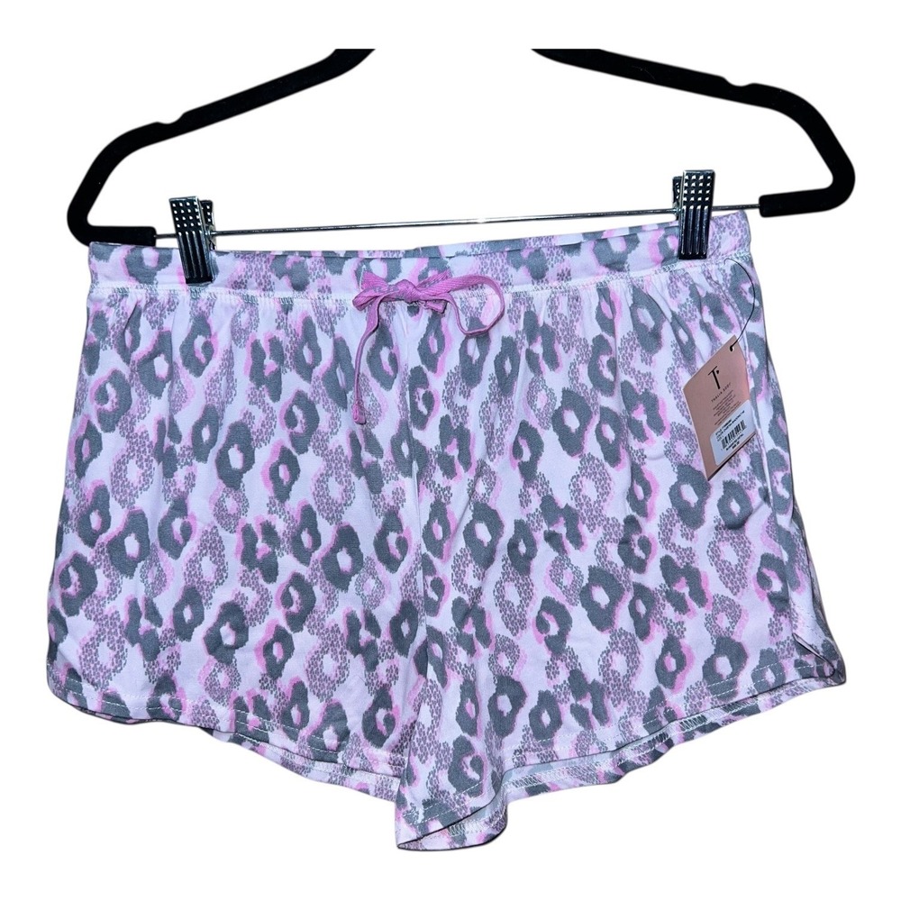 Thalia Sodi Women L/G Cheetah Shadow Lounge Pajama Shorts Pink‎ Gray Drawstring - Picture 4 of 7